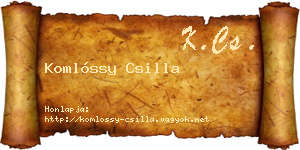Komlóssy Csilla névjegykártya