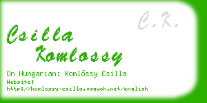 csilla komlossy business card
