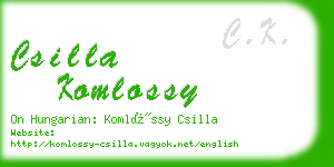 csilla komlossy business card